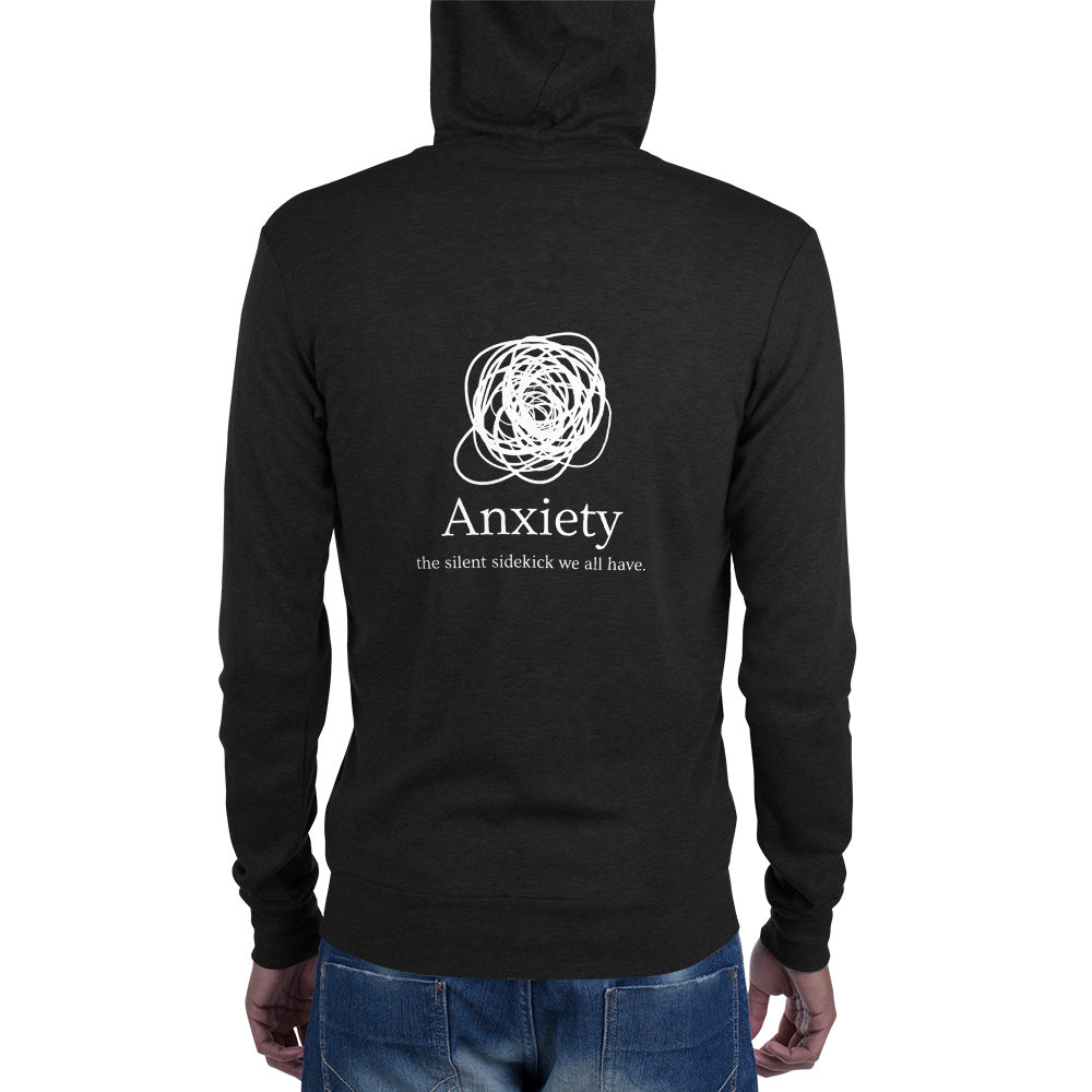 Anxiety: The Silent Sidekick All Genders Zip Hoodie