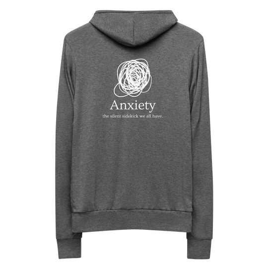 Anxiety: The Silent Sidekick All Genders Zip Hoodie