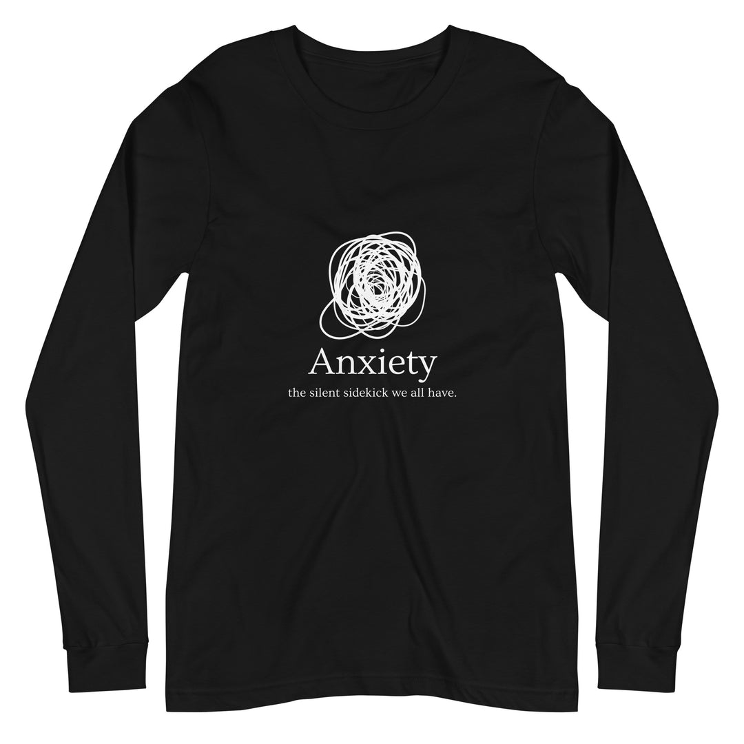 Anxiety: The Silent Sidekick All Genders Long Sleeve Tee