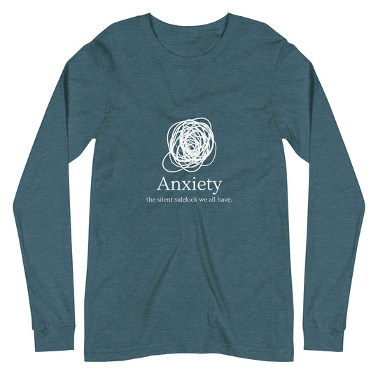 Anxiety: The Silent Sidekick All Genders Long Sleeve Tee