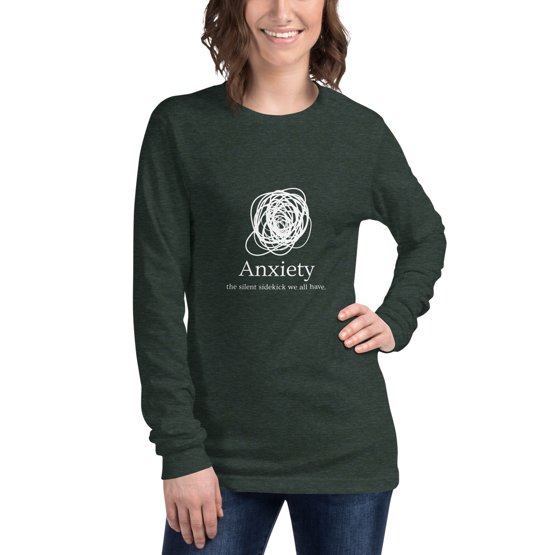 Anxiety: The Silent Sidekick All Genders Long Sleeve Tee