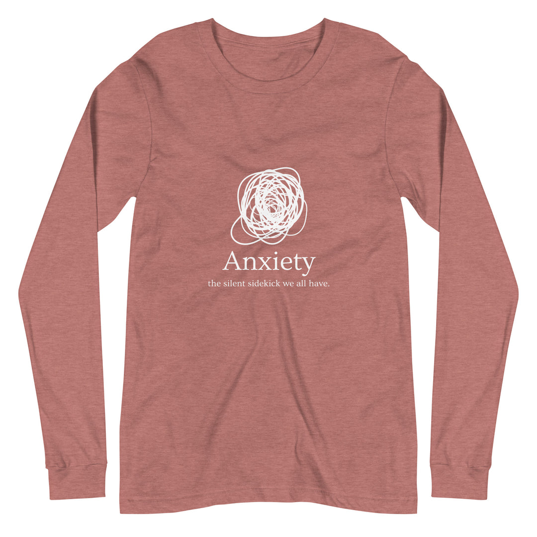 Anxiety: The Silent Sidekick All Genders Long Sleeve Tee