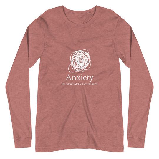 Anxiety: The Silent Sidekick All Genders Long Sleeve Tee