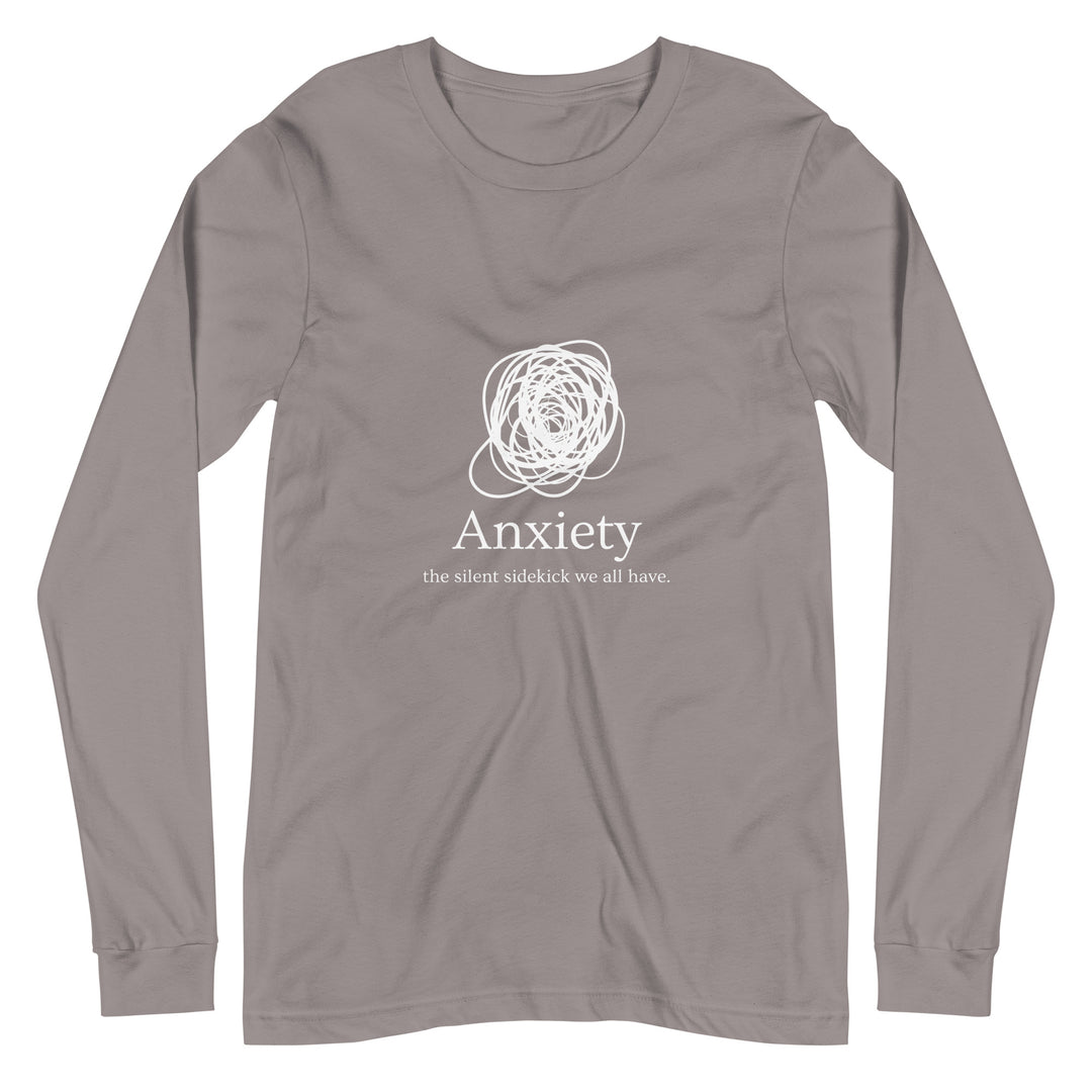 Anxiety: The Silent Sidekick All Genders Long Sleeve Tee